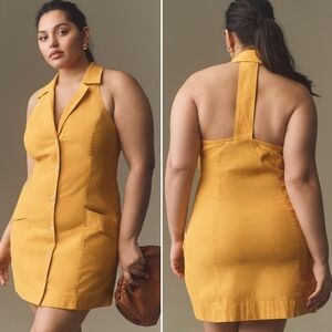 NWT, Anthropologie, The Amelia Collared Mini Dress by Maeve in Mango